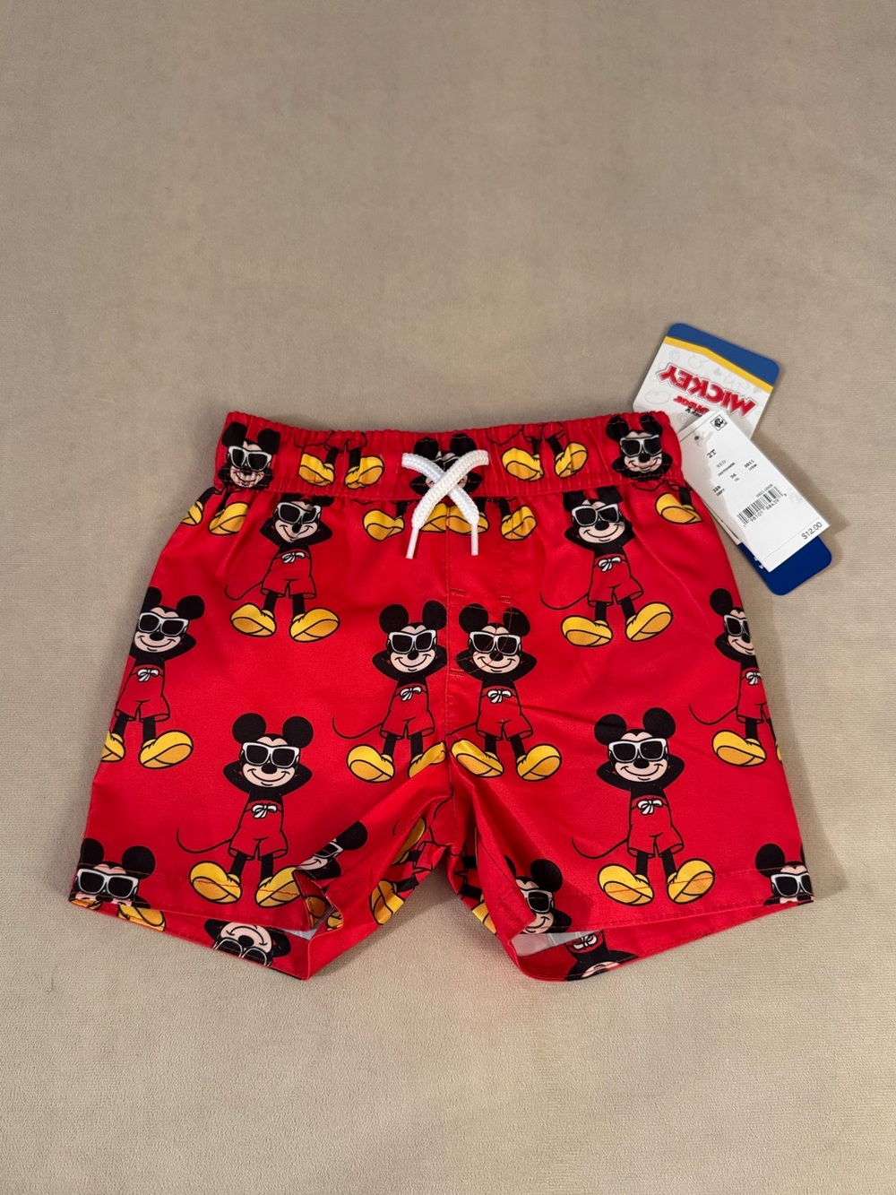 Disney Mickey Mouse Red Toddler Swim Trunks NWT